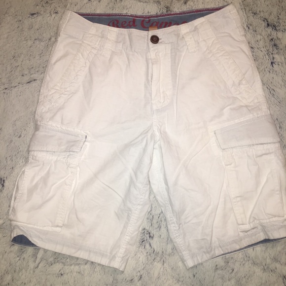 Mens Red Camel Cargo Shorts 